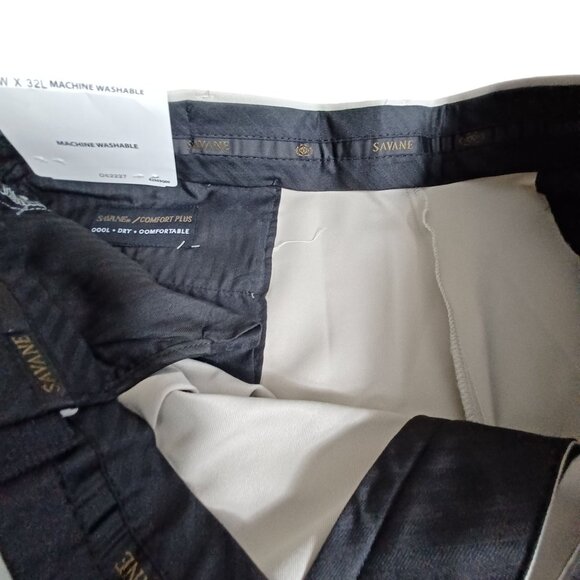 Savane Mens Expandable Waist Pleated Khaki Pants 40W X 32L Wrinkle Free Comfort - Picture 2 of 10